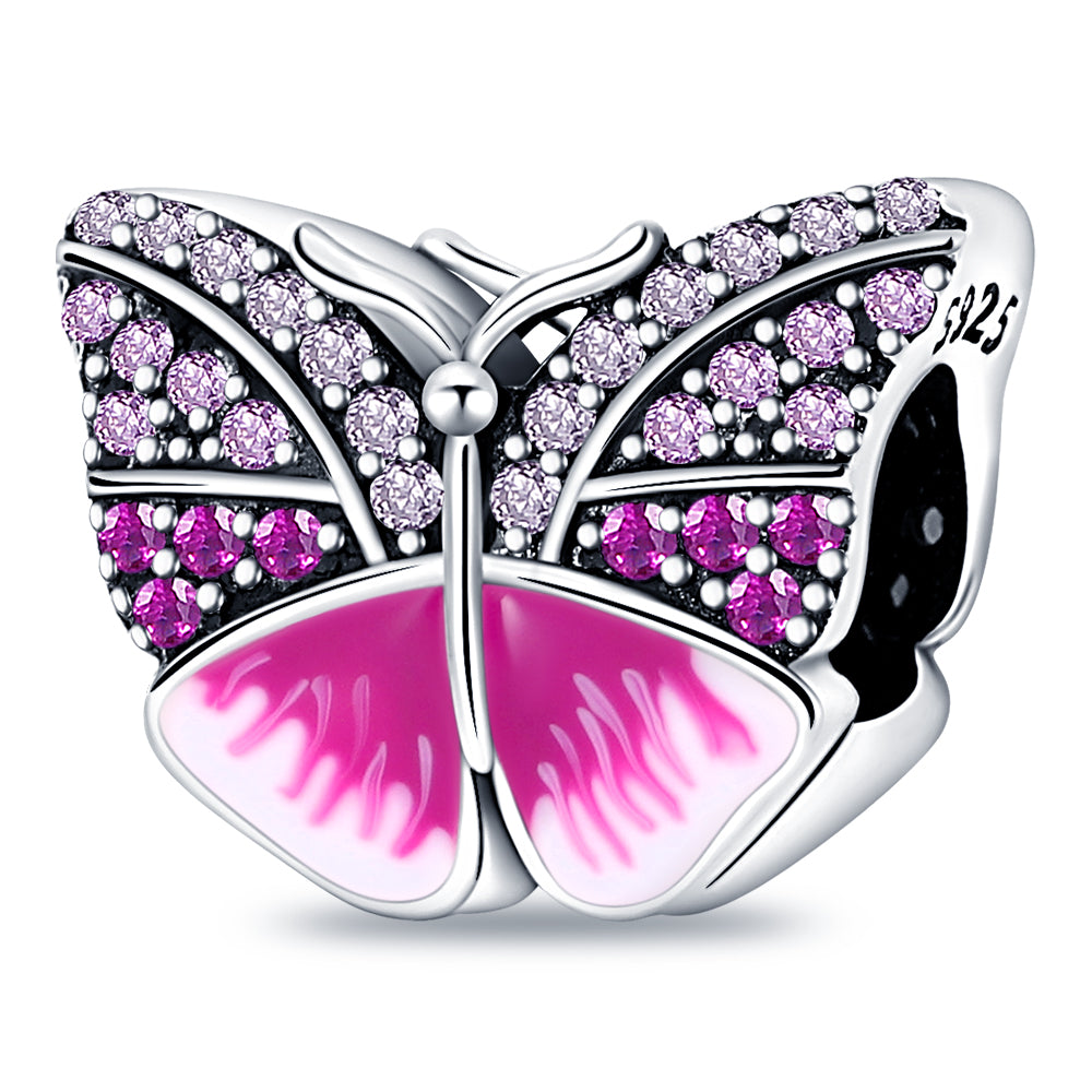 Pink Butterfly Sparkling Charm